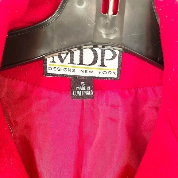 100% RED WOOL DOUBLE BREASTED CAR COAT by MDP S-S - Picture 4 of 7